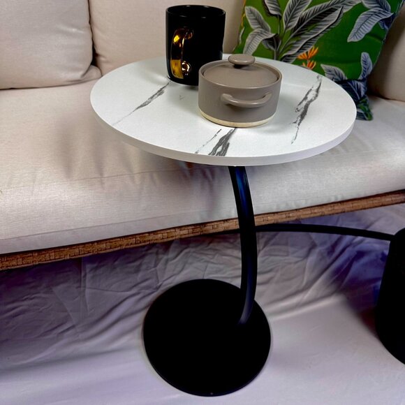 Marble Design Side Table - Picture 3 of 3